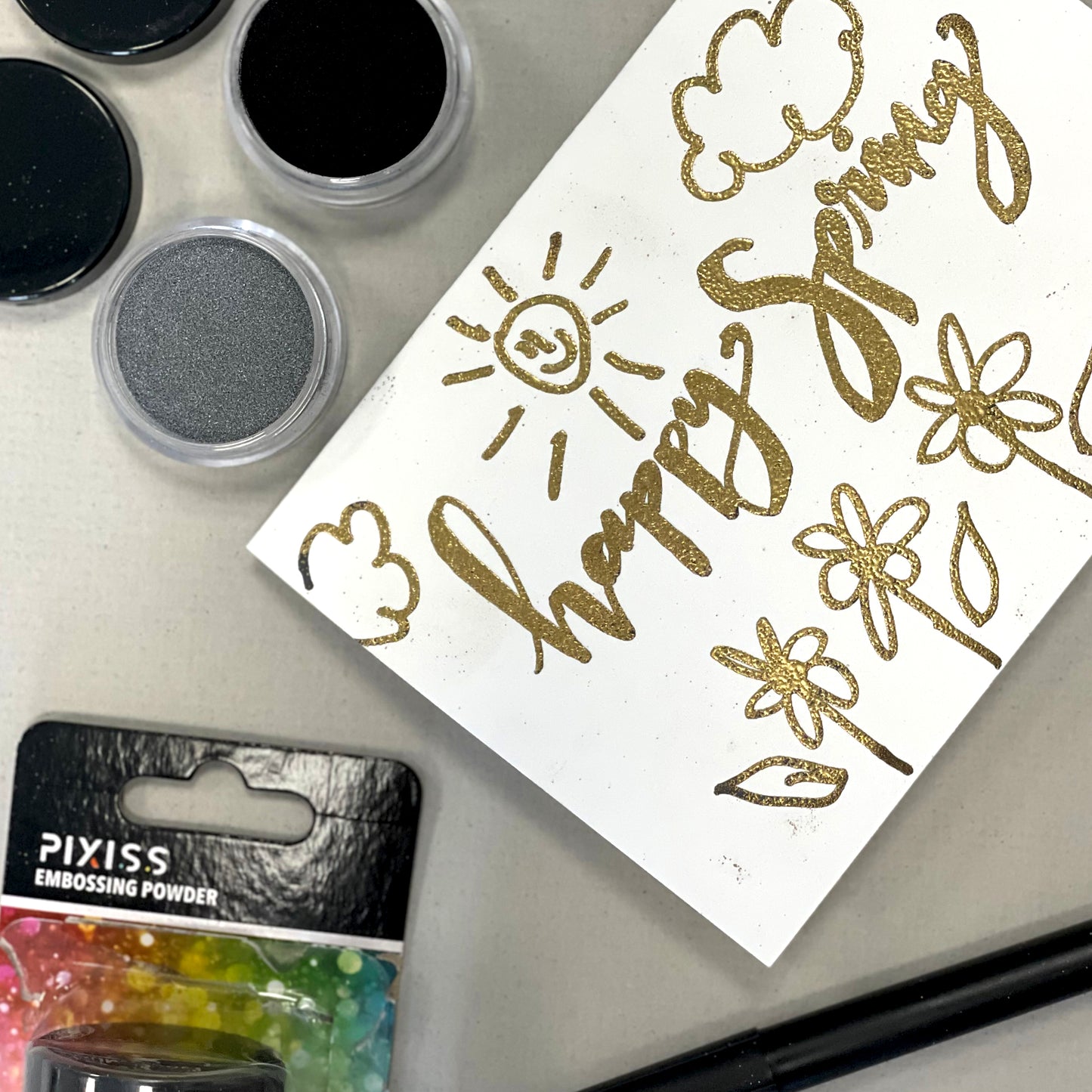PIXISS Embossing Powders Set of 4 Colors