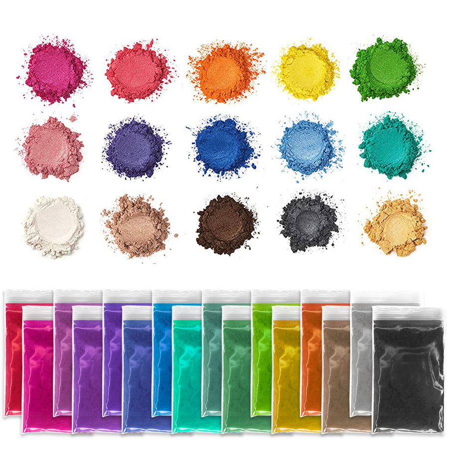 PIXISS Mica Powder Assorted Set of 15 Colors