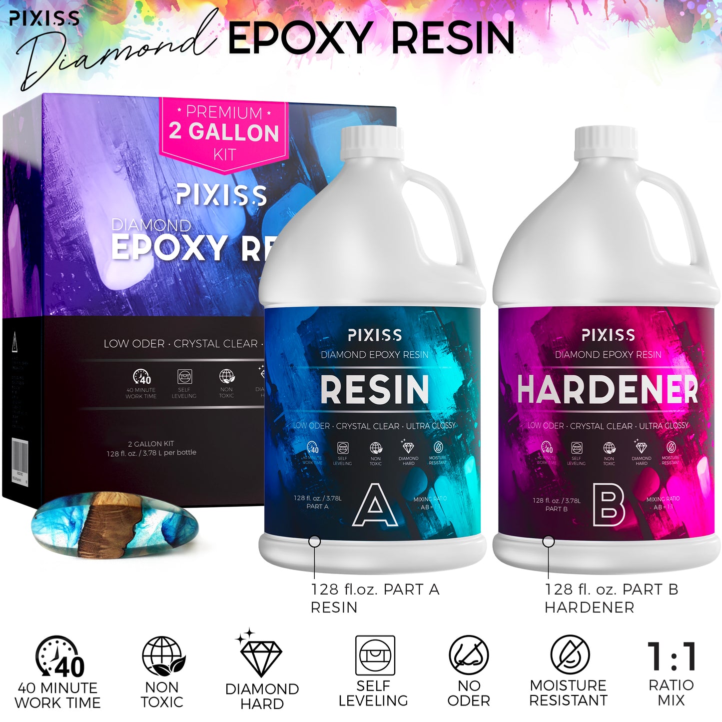PIXISS Diamond Resin - 2 Gallon Kit