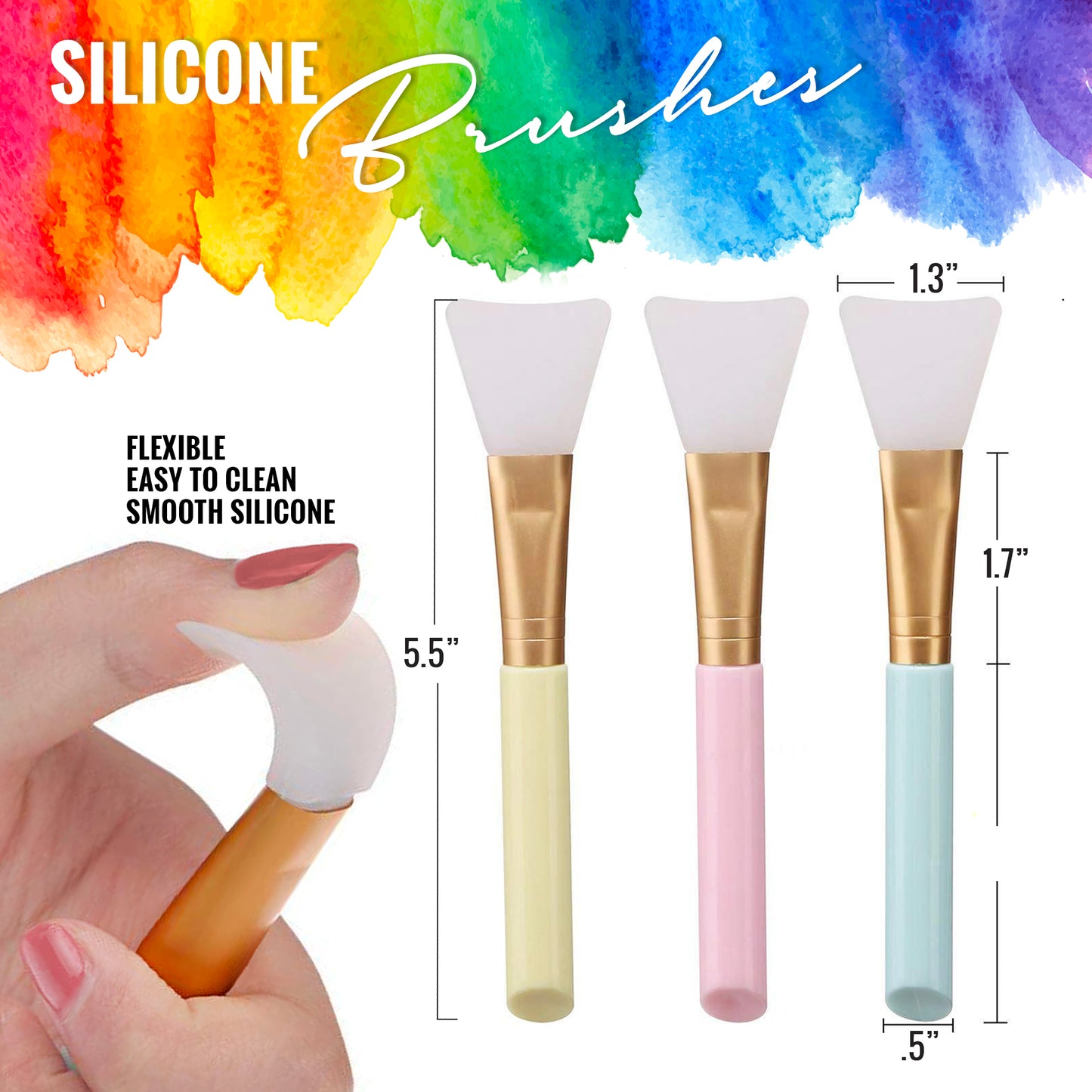 PIXISS Silicone Brush Set of 3