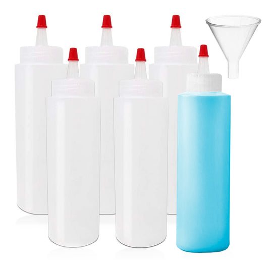 PIXISS 8oz. Tie Dye / Paint Squeeze Bottles - 6 Pack