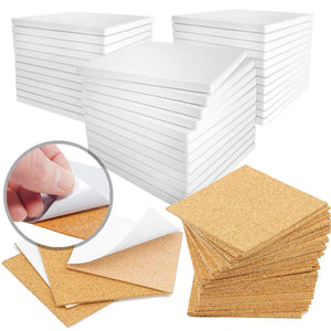 PIXISS SQUARE CERAMIC COASTER/TILES WITH CORK BACKING - 100PC - WHOLESALE