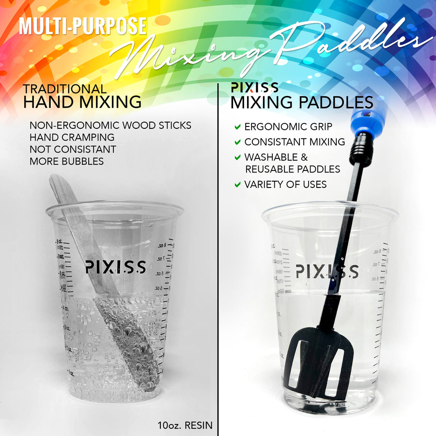 Pixiss Epoxy Resin Mixer Silicone Paddles - 3 Reusable Paddles