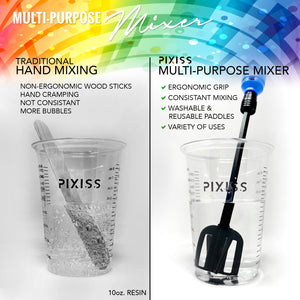 Resin Mixer Bundle - Mixer and Cups Bundle Rechargeable and Easy to Use  Epoxy Resin Mixer by Pixiss