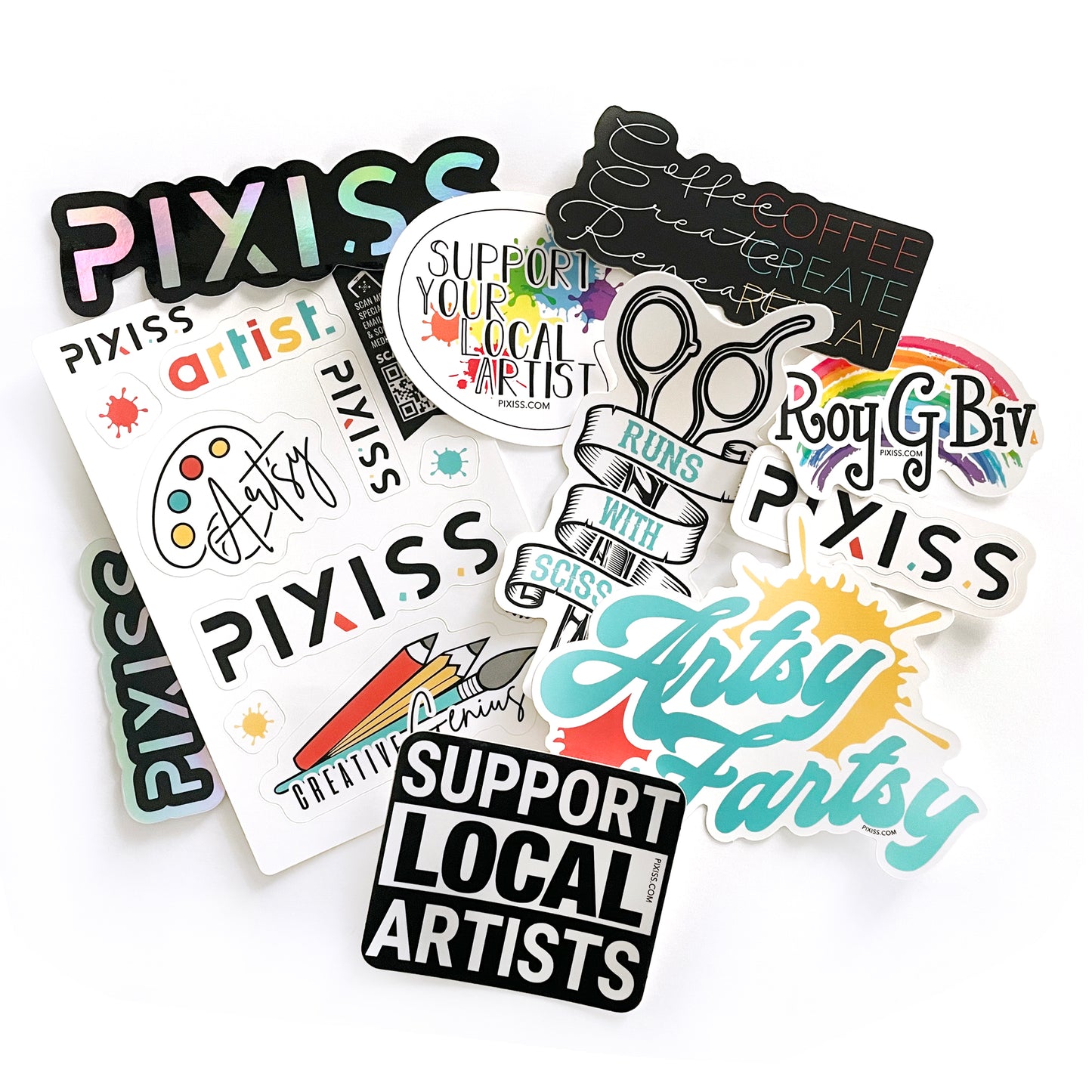 Limited Edition PIXISS & Artistic Vibe Sticker Set - 10 Stickers