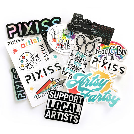 Limited Edition PIXISS & Artistic Vibe Sticker Set - 10 Stickers