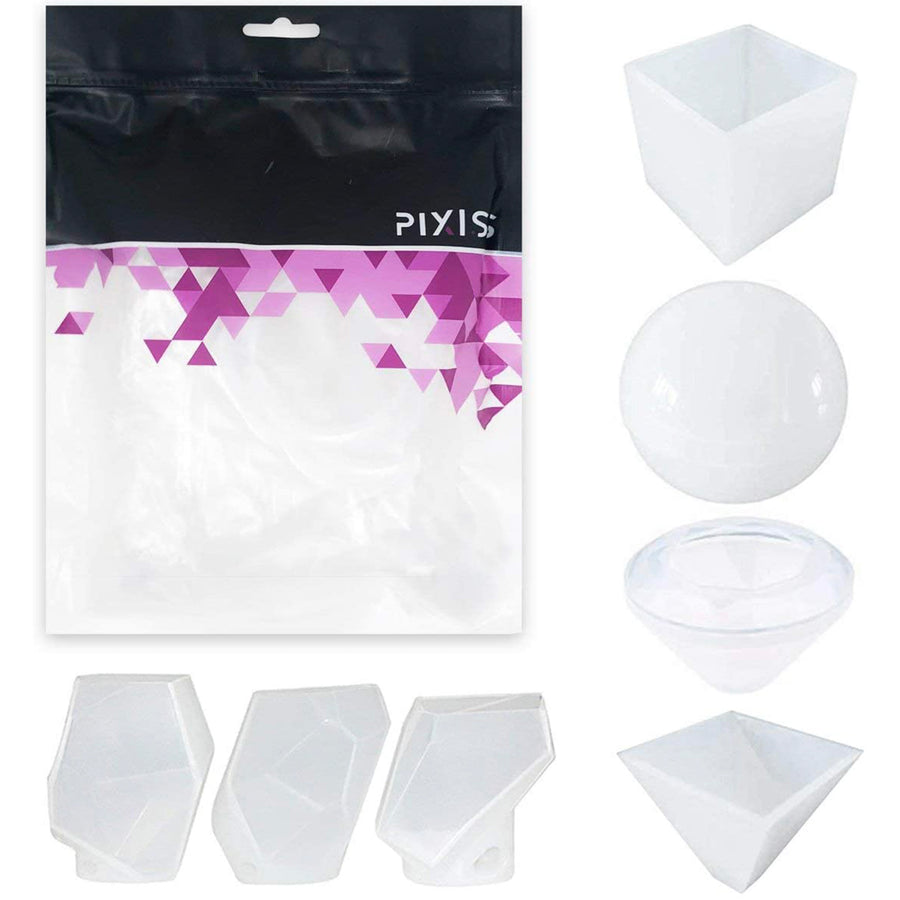 PIXISS Silicone Gemstone Mold Kit Set of 7