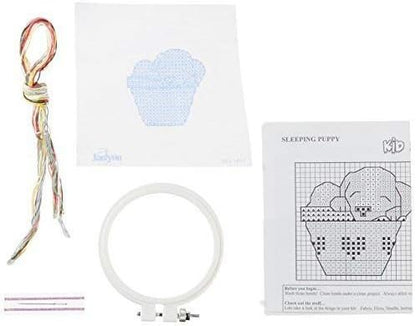 Janlynn 021-1817 Kid Sleeping Puppy Stamped Cross Stitch Kit, 3"