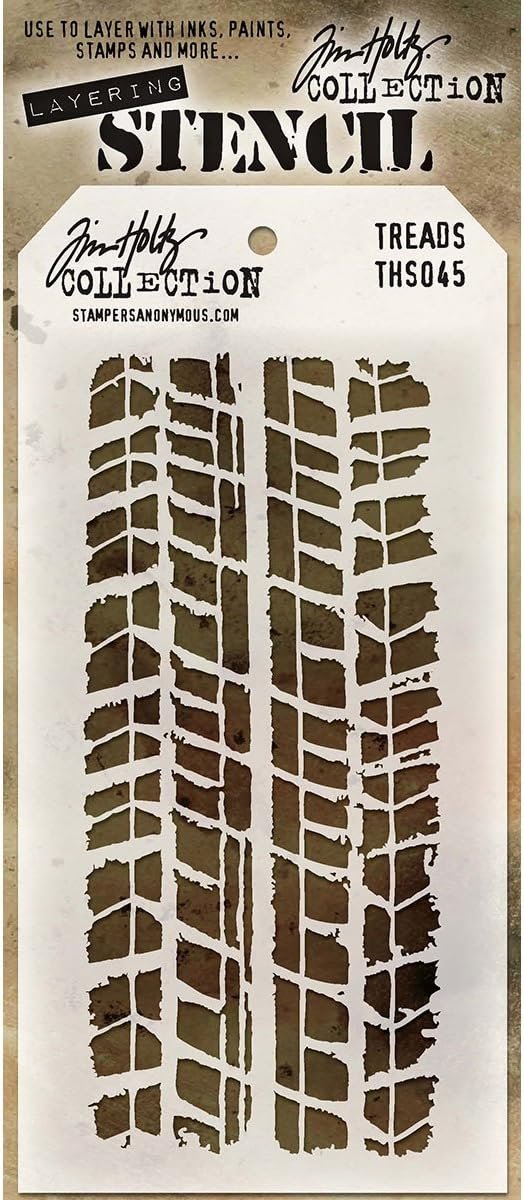 Stampers Anonymous Tim Holtz Layered Stencil 4.125"X8.5", Treads
