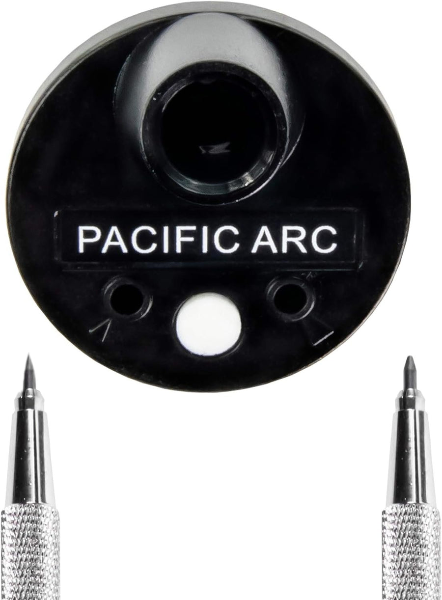 Pacific Arc Hand Held Rotary Lead Pointer with Sharp and Blunt Settings and Lead Cleaner, Blue
