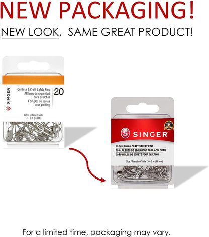 SINGER 00206 Quilting and Craft Safety Pins, Size 3, 20-Count