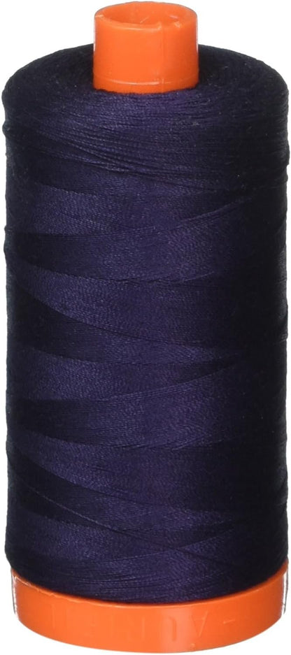 Aurifil Mako Cotton Thread Solid 50wt 1422yds Very Dark Navy