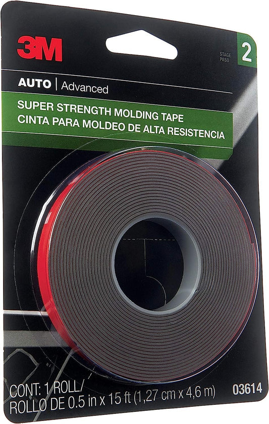 3M Super Strength Molding Tape, 03615, 7/8 in x 5 ft
