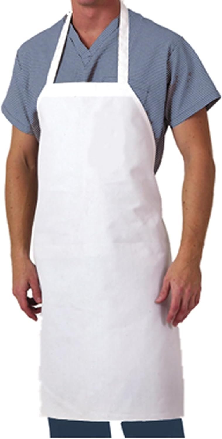 Aunt Martha's 28-Inch by 35-Inch Cotton Kitchen Apron, White