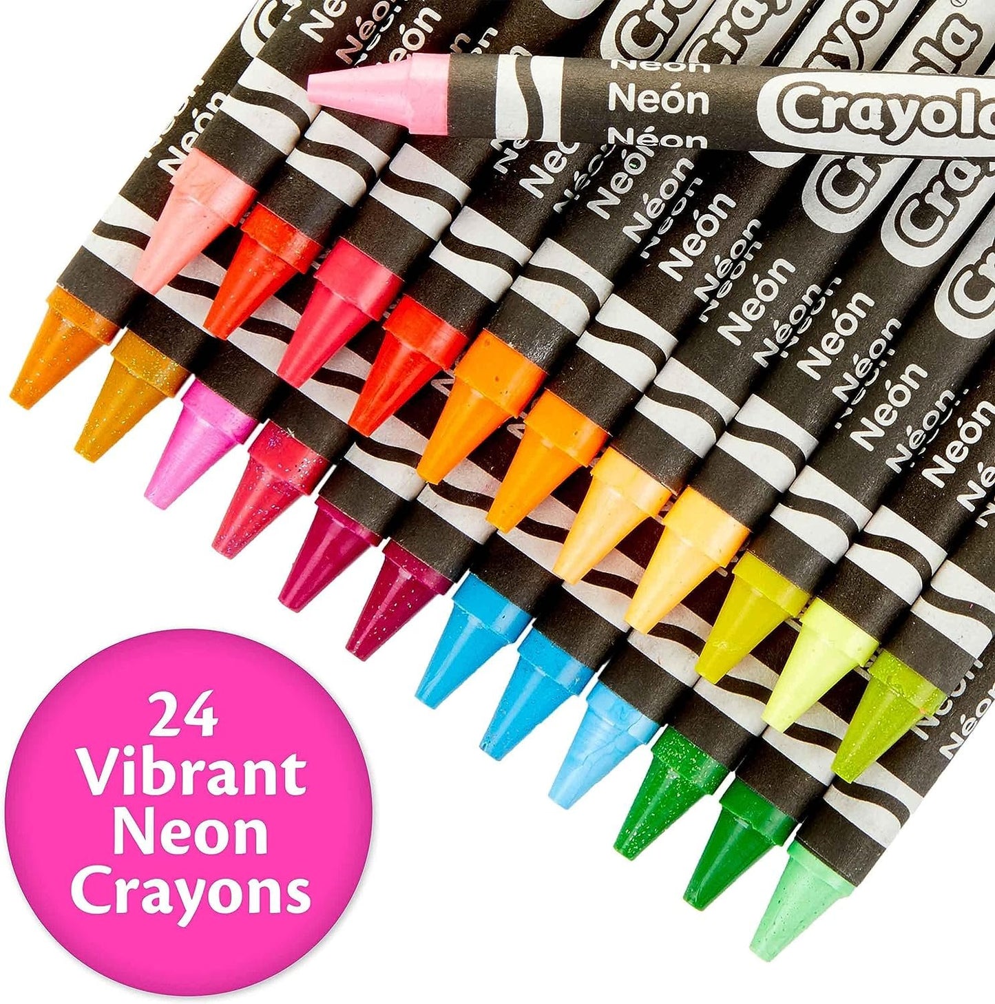 Crayola Neon Crayons, Back To School Supplies, 24 Count