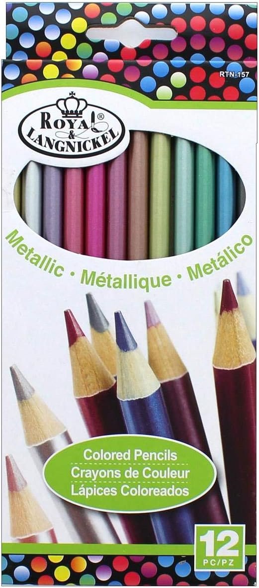 ROYAL BRUSH RTN-157 Metallic Colored Pencils-12/Pkg