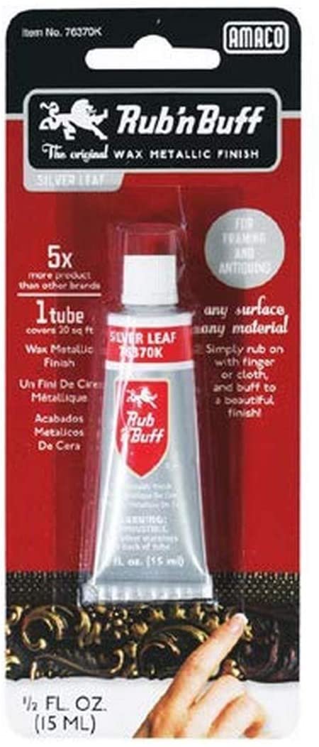 AMACO 76380A Rub 'n Buff Wax Metallic Finish, Pewter, 0.5-Fluid Ounce