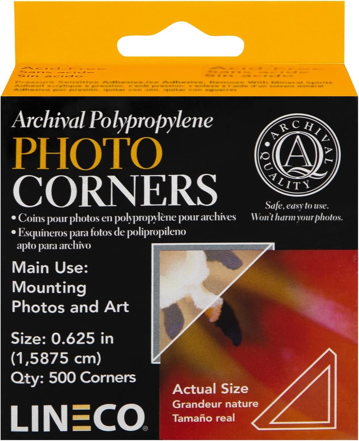 Lineco Acid Free Ivory Photo Corners 252 Pkg,1/2"