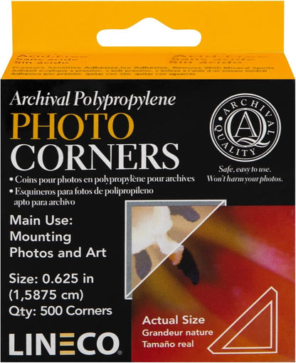 Lineco Acid Free Ivory Photo Corners 252 Pkg,1/2"