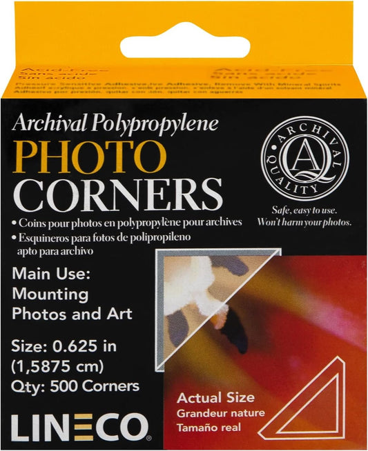 Lineco Acid Free Ivory Photo Corners 252 Pkg,1/2"