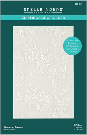 SPELLBINDERS PAPERCRAFTS, INC 3D Embossing Folder Beau Bloom, Opaque