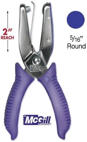 McGill 2" Reach Punchline Hole Punch, 5/16 Inch Round, Chrome/Purple