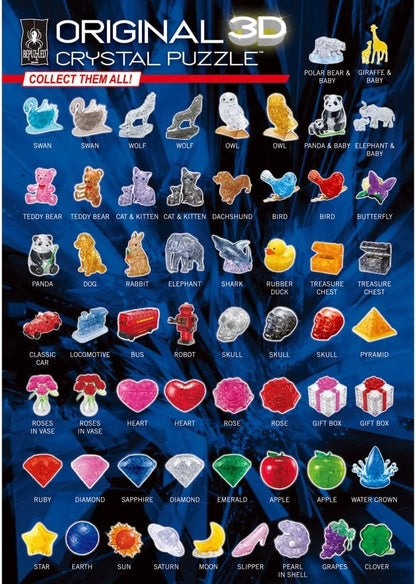 BePuzzled | Owl Original 3D Crystal Puzzle, Ages 12 and Up, Clear