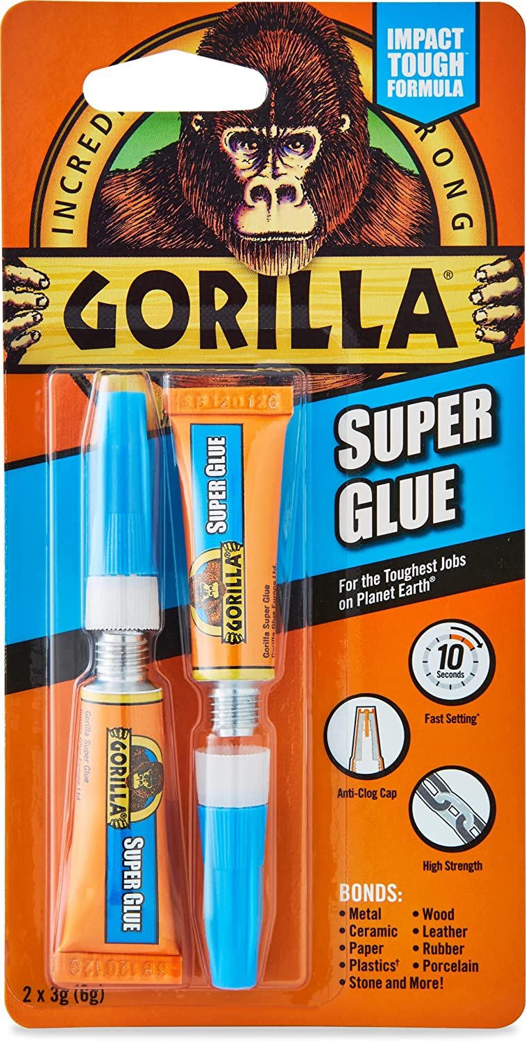 Gorilla Super Glue Two 3 Gram Tubes, Clear, (Pack of 1)