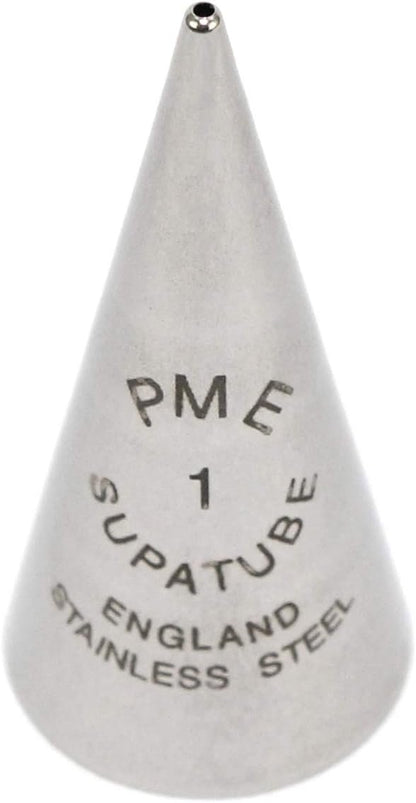 PME Seamless Stainless Steel Supatube Decorating Tip, Writer #1, Standard, Silver