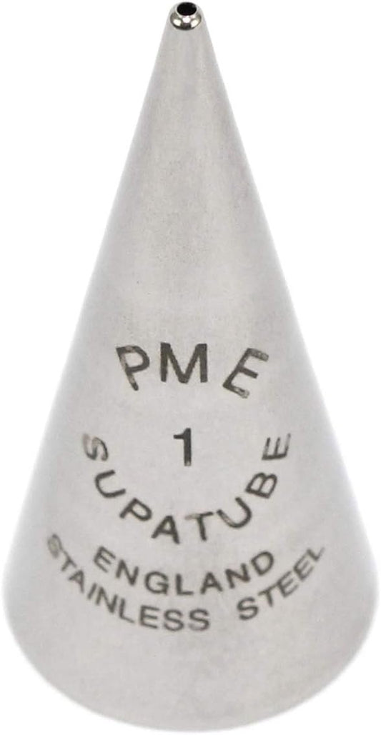 PME Seamless Stainless Steel Supatube Decorating Tip, Writer #1, Standard, Silver