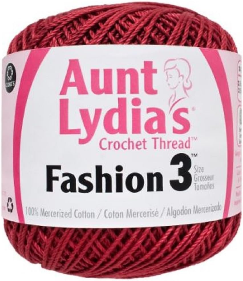 Aunt Lydia's Crochet Thread - Size 3 - (2-Pack) Scarlet