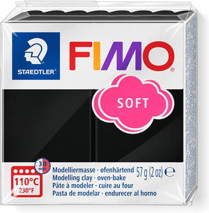 Staedtler FIMO Soft Polymer Clay - -Oven Bake Clay for Jewelry, Sculpting, Crafting, Black 8020-9