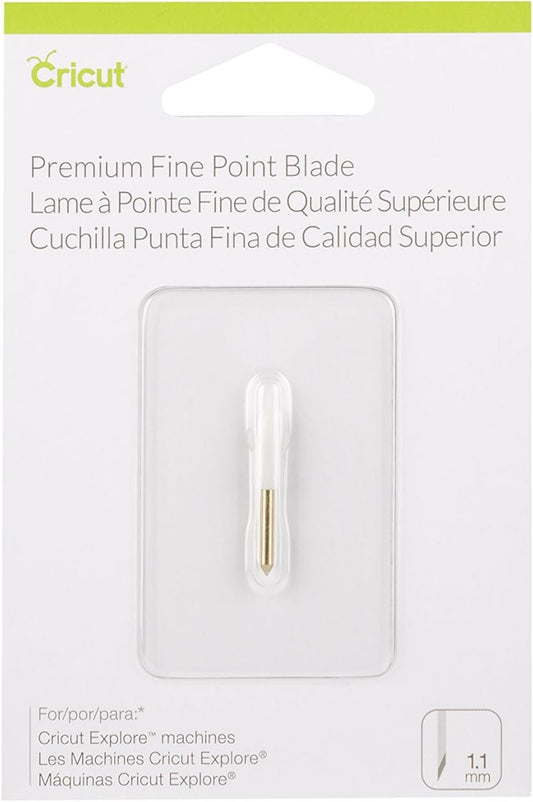 Cricut Premium Fine-Point Replacement Blade, Cutting Blade with Improved Design, Cuts Light to Mid-Weight Materials, For Personalized Crafts, Compatible with Cricut Maker & Explore Machines, 1 Count