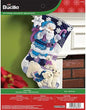 Bucilla 18-Inch Christmas Stocking Felt Applique Kit, Arctic Santa, Red, White, Green, Yellow