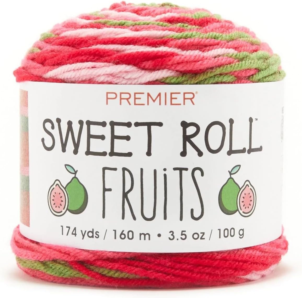 Premier Yarns Sweet Roll Fruits Yarn, Premium Yarn for Crocheting and Knitting, Made of Acrylic, Banana, 3.5 oz, 174 Yards