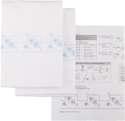 Bucilla Stamped Embroidery Pillow Case Pair, 20 by 30-Inch, 45076 Butterflies In Flight