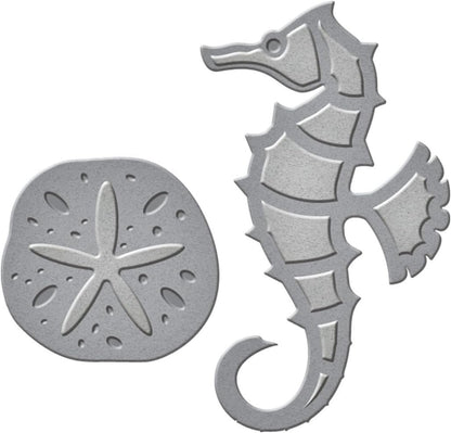 Spellbinders S1-015 Die D-Lites Seahorse & Sand Dollar Etched/Wafer Thin Dies