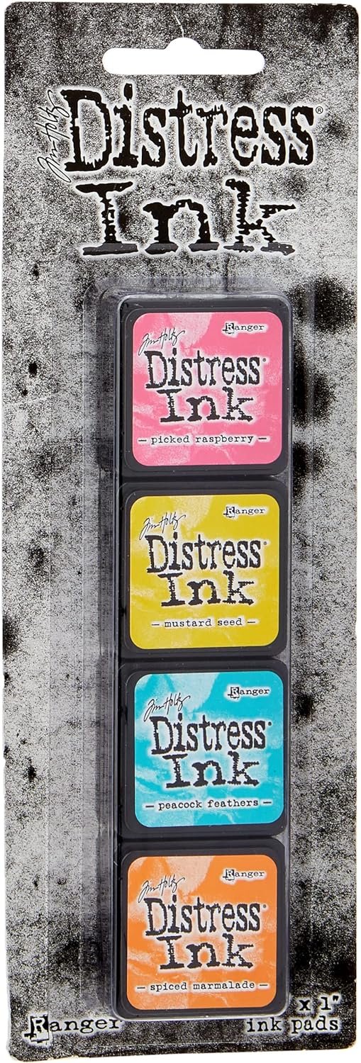 Ranger THoltz Ink Pad Set 1 Tim Holtz Distress Mini InkSet, Multicolor