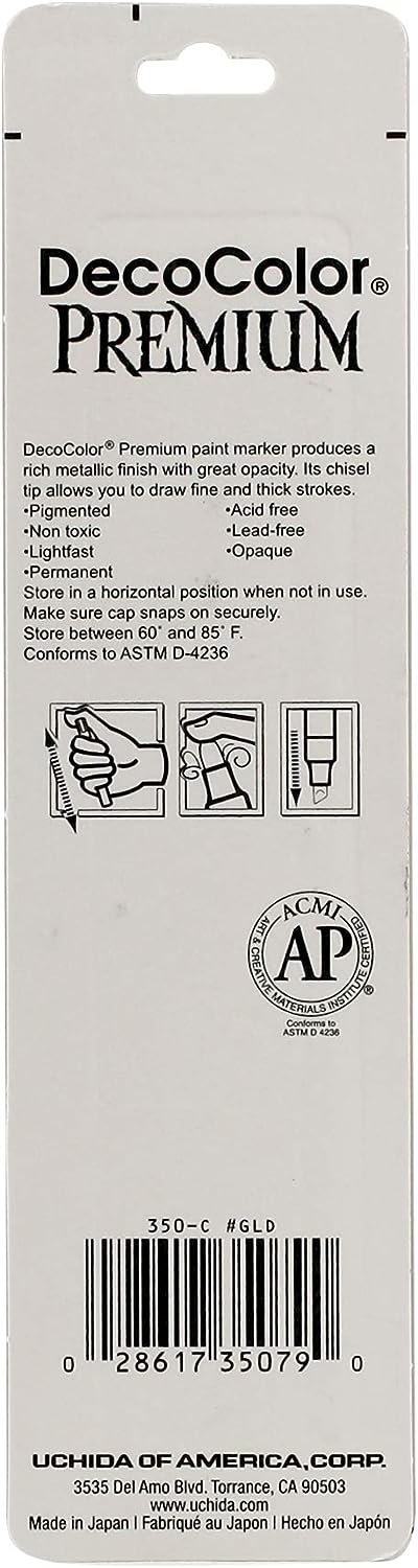 DecoColor Premium Chisel Paint Marker, Gold