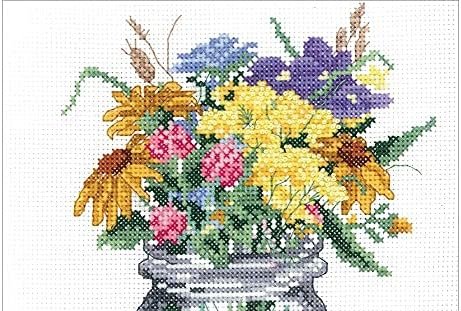 Janlynn 017-0112"Wildflower Jar" Counted Cross Stitch Kit (Parent)