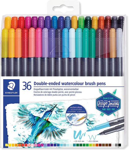STAEDTLER 3001 TB36 ST Double-Ended Watercolour Brush Pen, 1 Count (Pack of 1), Multicolor