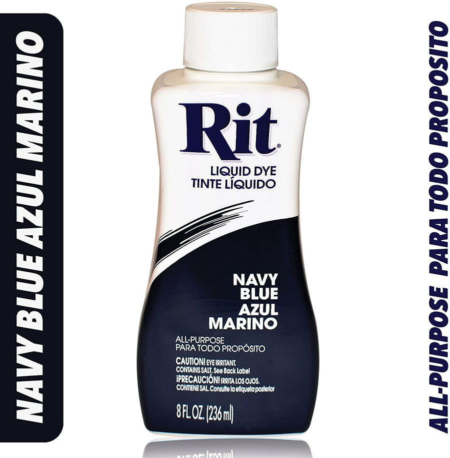 RIT Liquid Fabric Dye Kit Bundle (3-Piece Set) Navy Blue, Sapphire Blue, Pearl Grey | Clothing, Cotton, Polyester, Nylon, Satin, Linen |