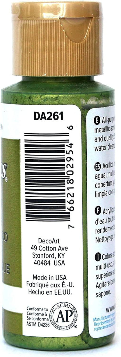 DecoArt Dazzling Metallics 2-Ounce Festive Green Acrylic Paint