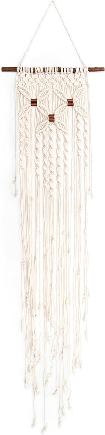 Solid Oak Macrame WALLHANG KIT 3 Flowers, Off-White, One Size