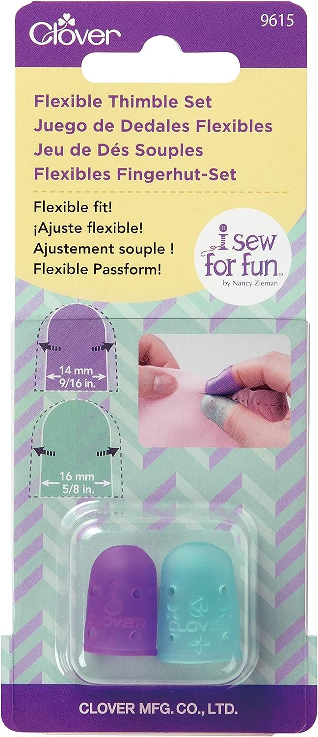 Clover I Sew for Fun Flexible Set Thimble, purple and blue 2