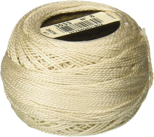 DMC Pearl Cotton Ball Size 8 87yd, Very Light Mocha Brown