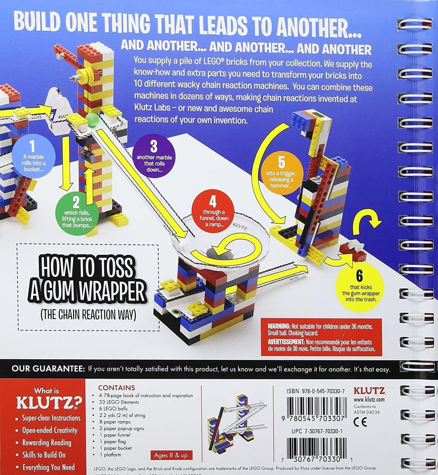 LEGO Chain Reactions (Klutz Science/STEM Activity Kit), 9" Length x 1.06" Width x 10" Height