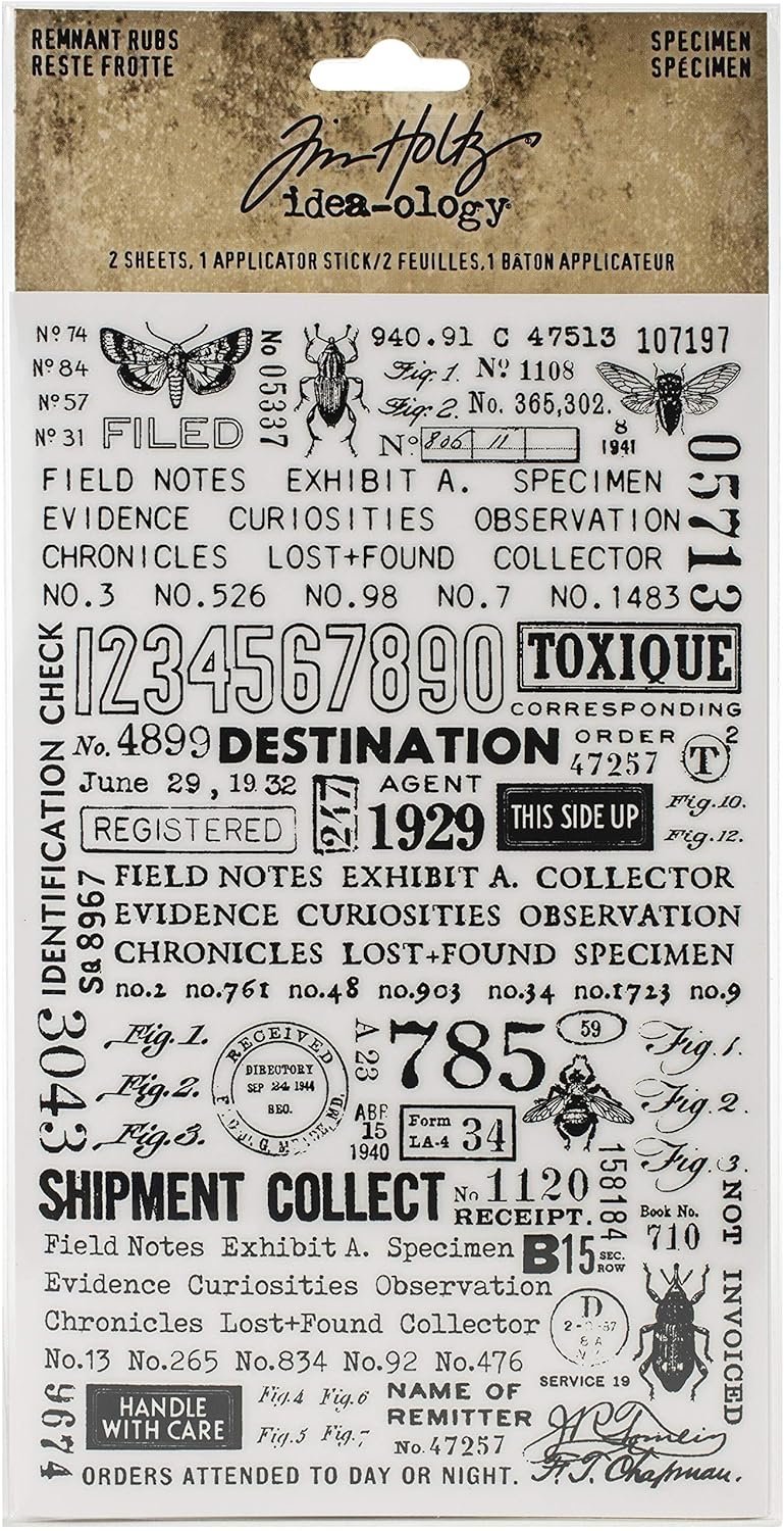 Tim Holtz Idea-ology REMNANT RUBS IDEA-OL 2 SHEETS, Specimen
