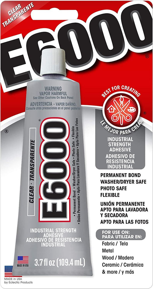 Eclectic Products 230021 12 Pack 3.7 oz. E-6000 Medium Viscosity Multi-Purpose Adhesive Uncarded, Clear