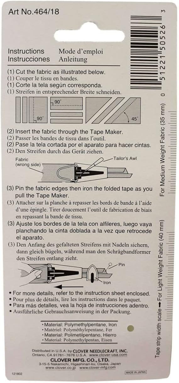 Clover Bias Tape Maker-3/4" -464-18